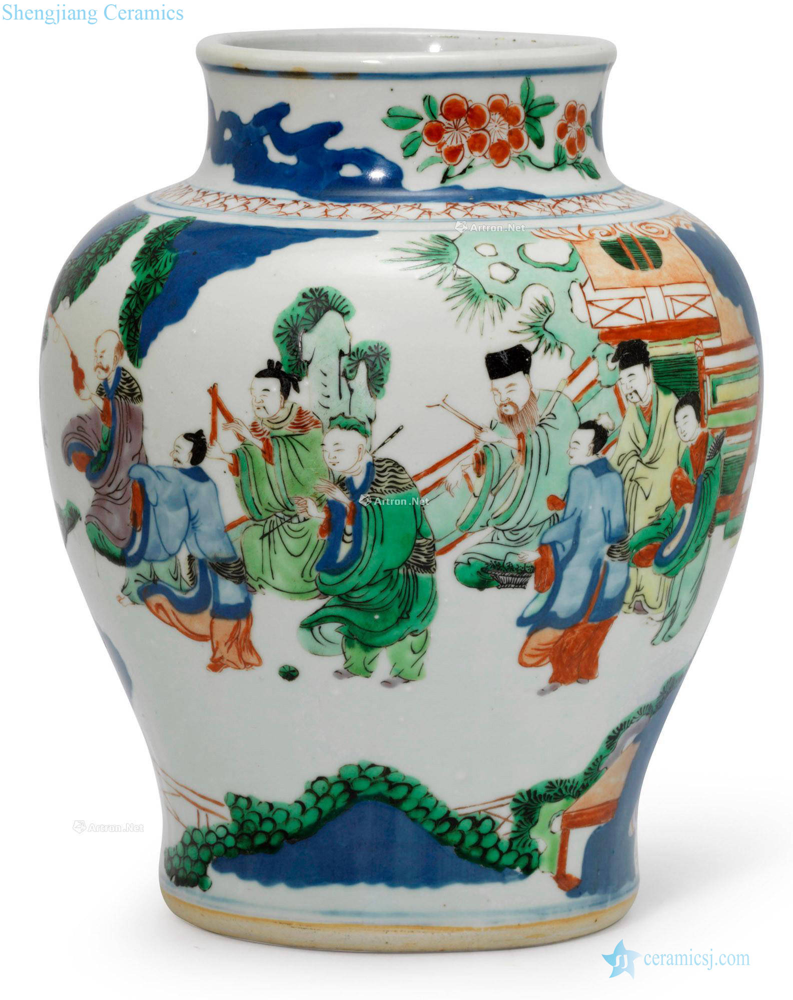 Qing dynasty in the 19th century Colorful eight immortals figure cans