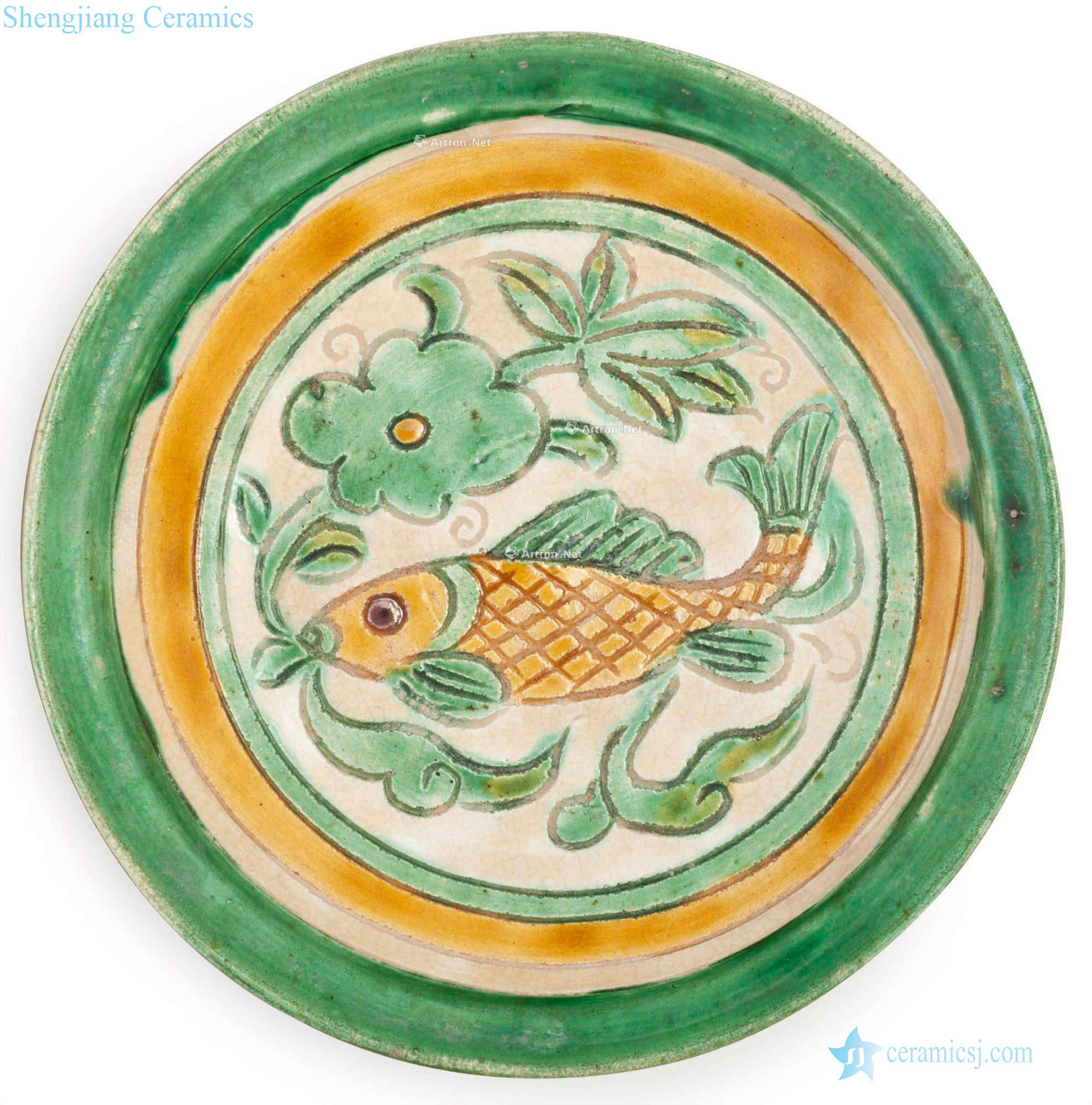 gold Three-color fish tray