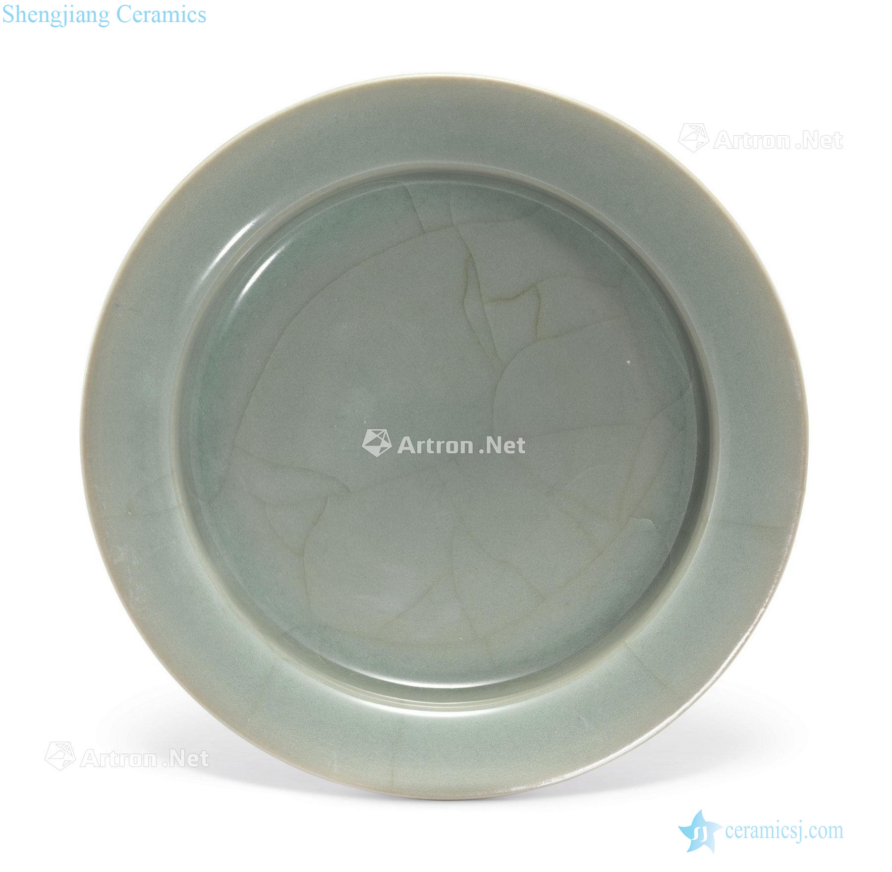 Song to the Ming Longquan green glaze fold along the plate