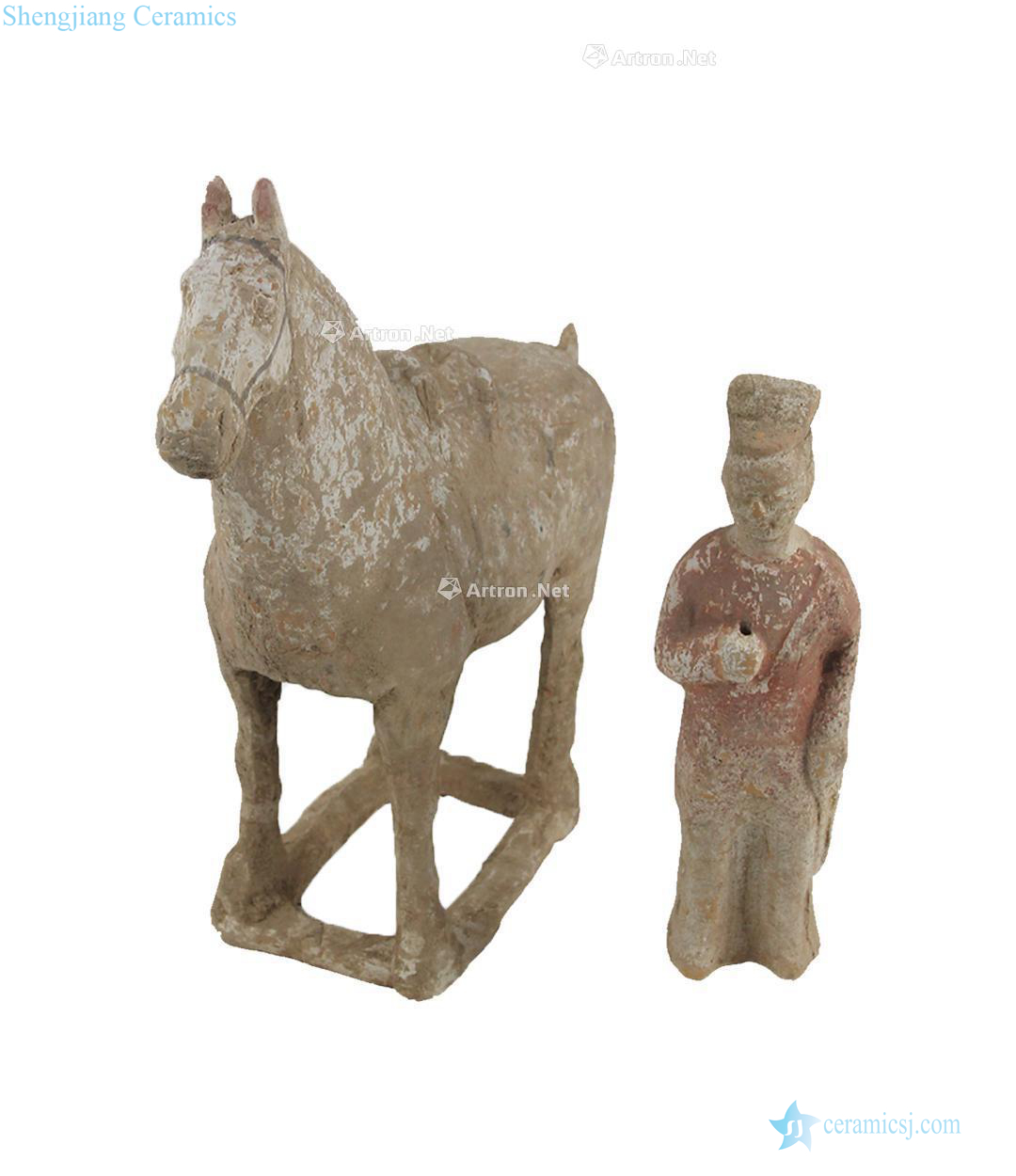 The tang dynasty Painted horses figurines