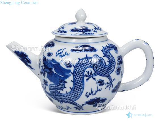 qing Blue and white dragon tea POTS