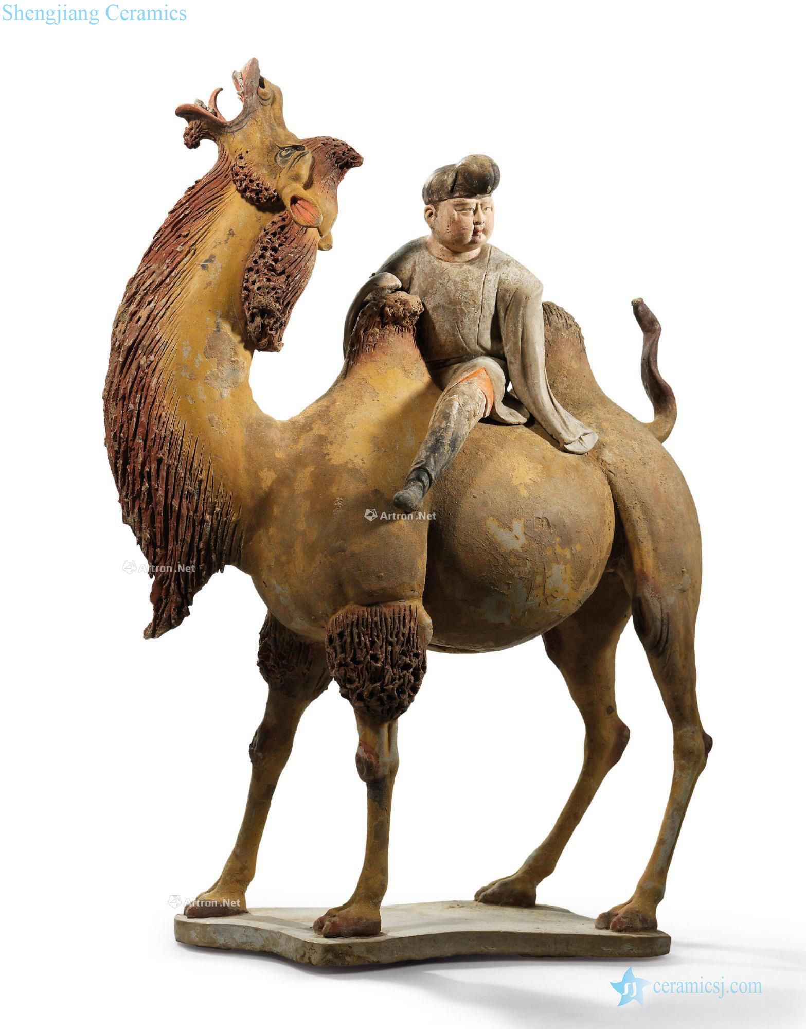 Tang painted pottery and ride a camel camel figurines
