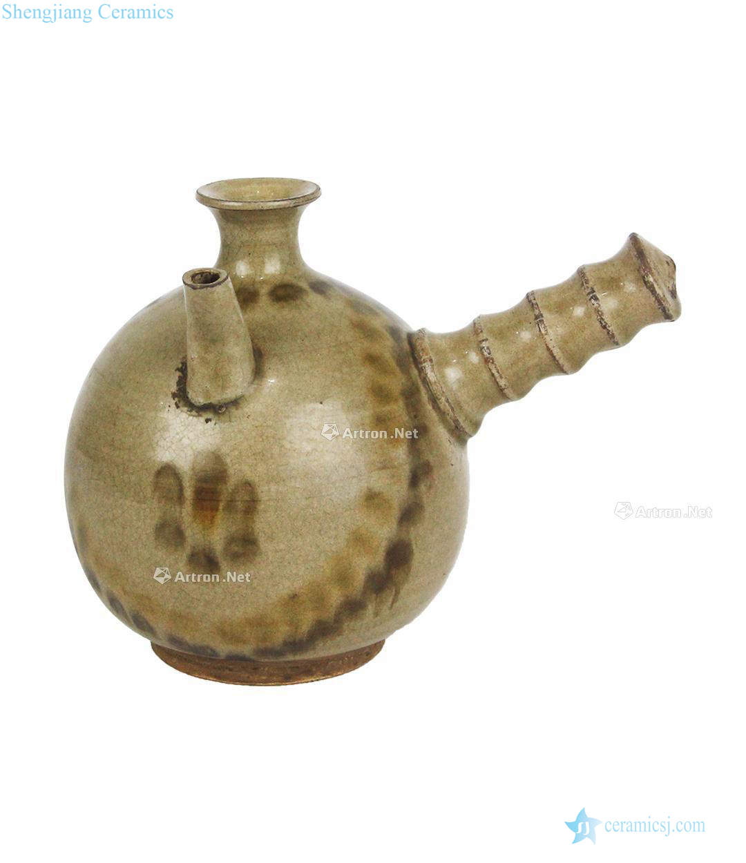 The tang dynasty, the kiln celadon blotches ewer