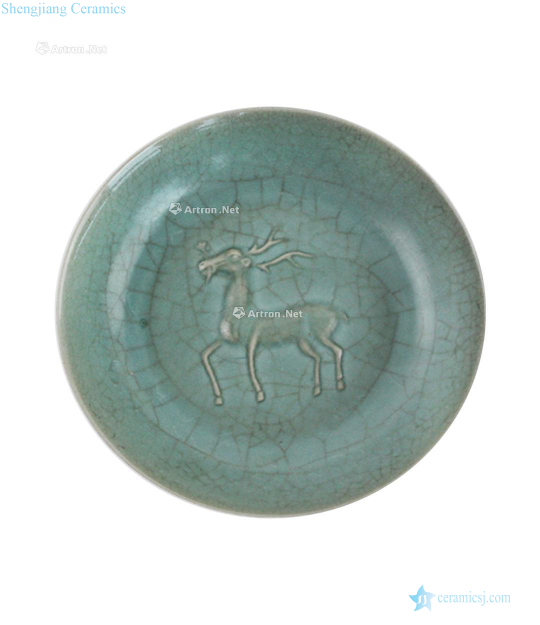 The song dynasty Longquan imitation officer deer lines straight mouth tray