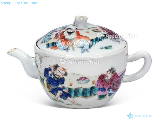 Clear pastel the eight immortals teapot