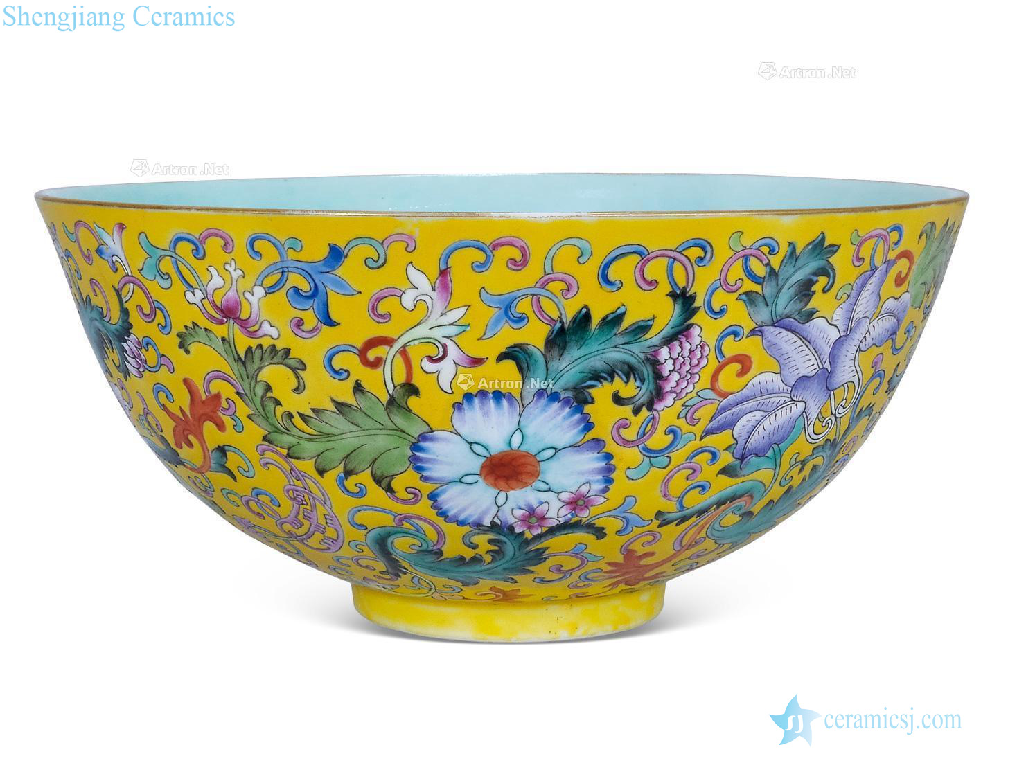Qing jiaqing To pastel yellow flowers the flavour 盌 lotus pattern