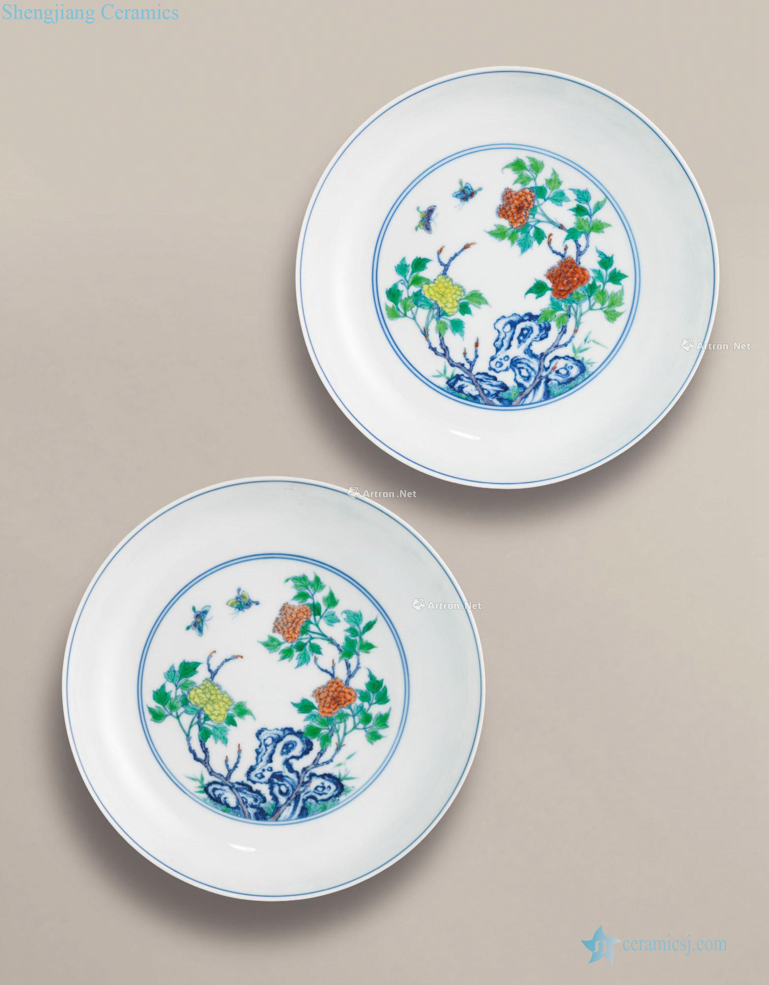Qing yongzheng bucket decorated stone plate (a)