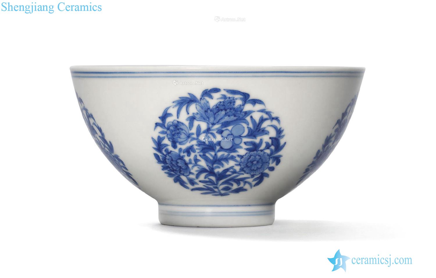 Qing yongzheng 盌 blue ball decorative pattern