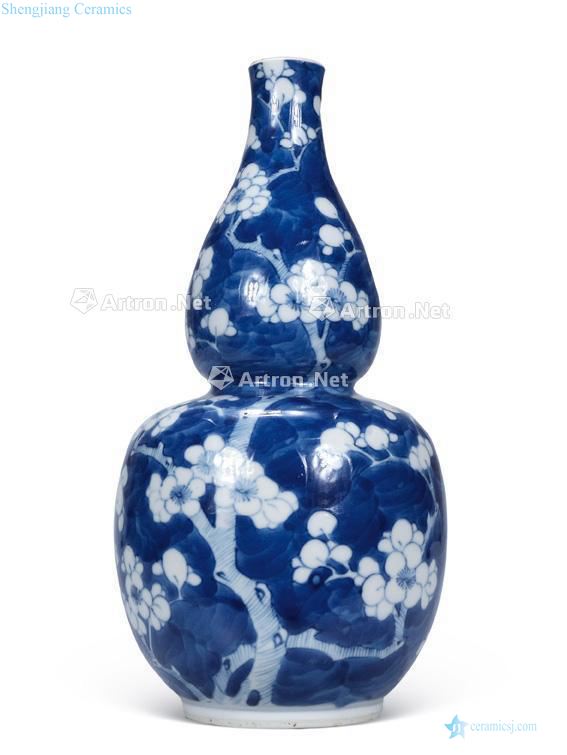 Clear blue and white flower grain bottle gourd