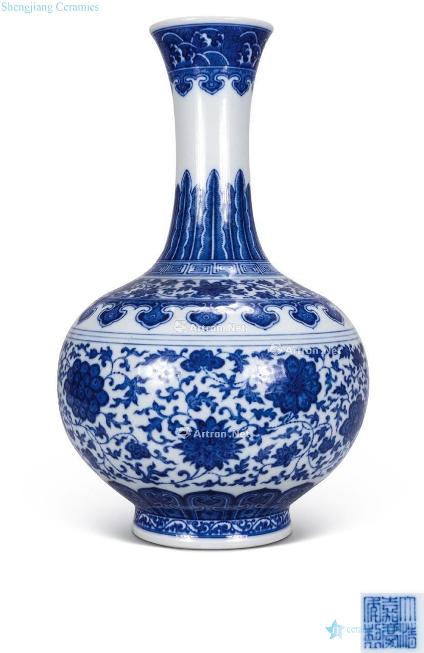 Qing jiaqing Blue and white lotus flower flower pattern design