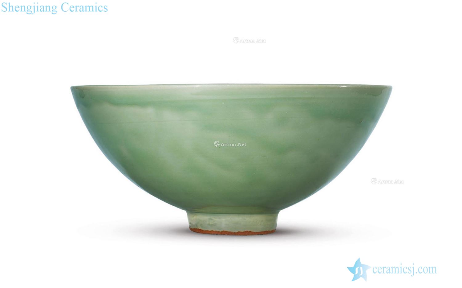 Ming Flower grain big 盌 longquan green glaze