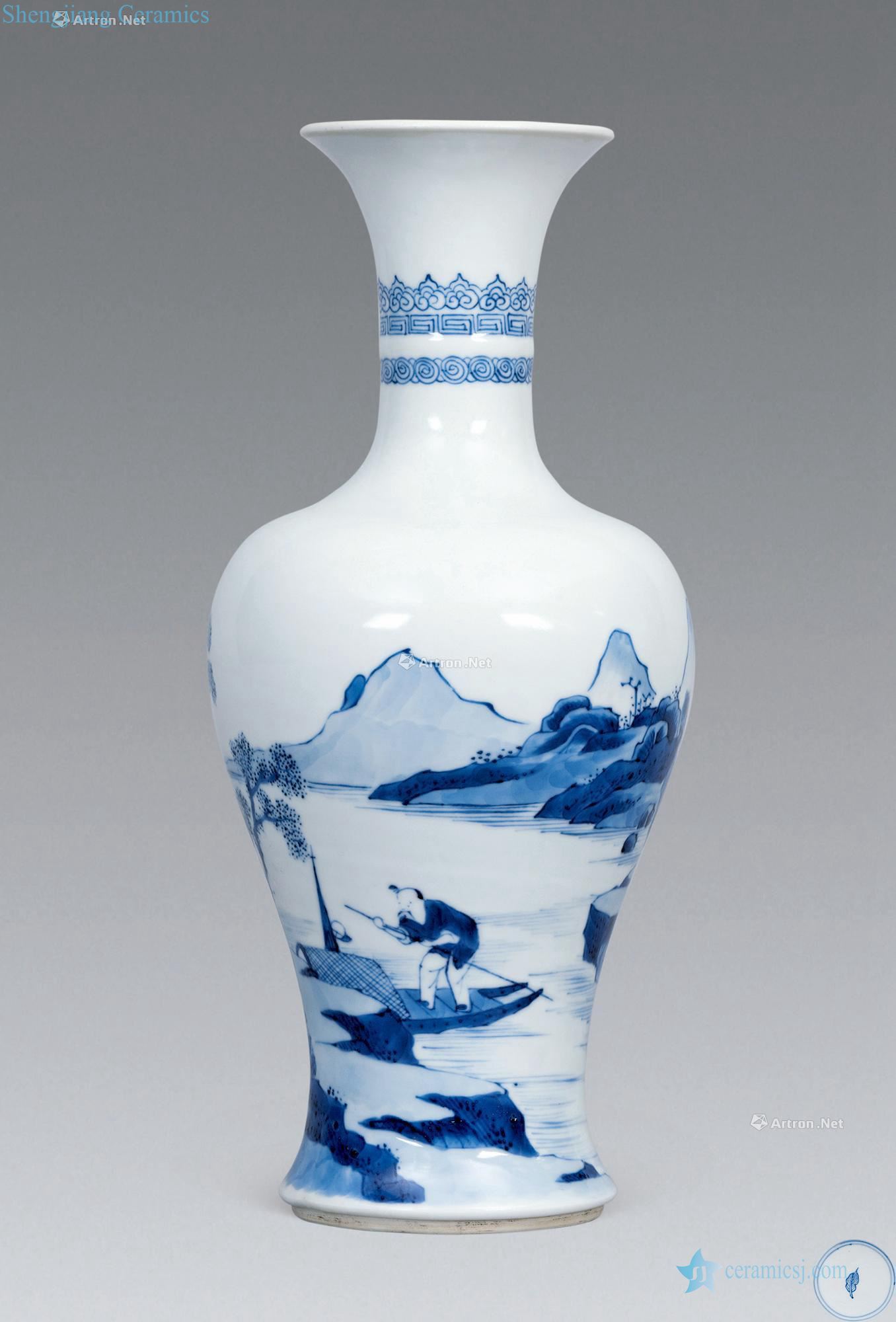 Kangxi porcelain goddess of mercy bottle