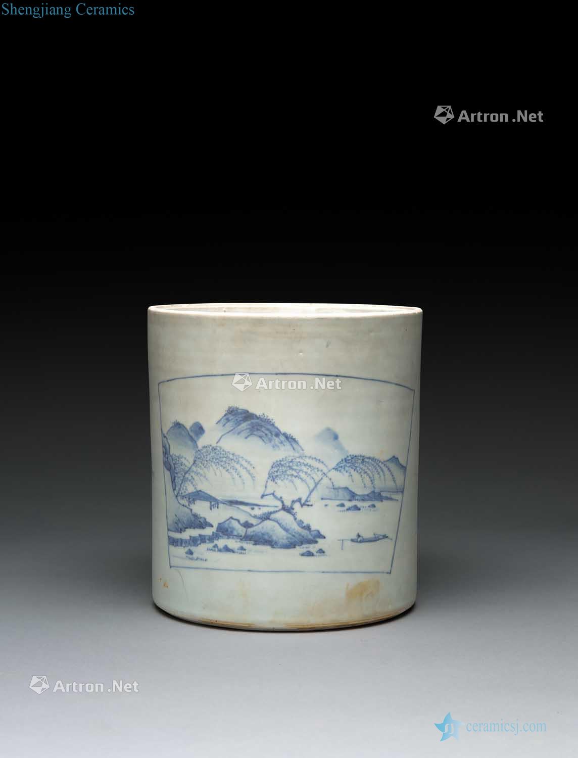Ming chongzhen seventeen century Blue and white pen container