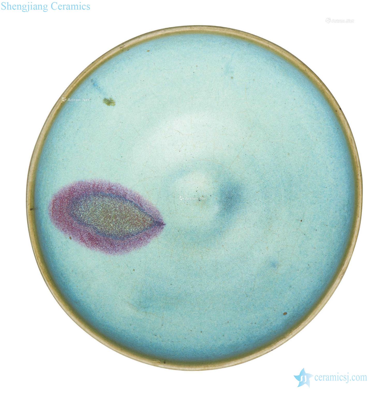 Gold - yuan Blue glaze purple bowl masterpieces
