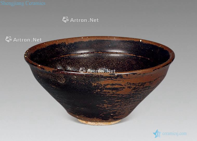 The song dynasty Ji states plum flower grain black glaze bowls