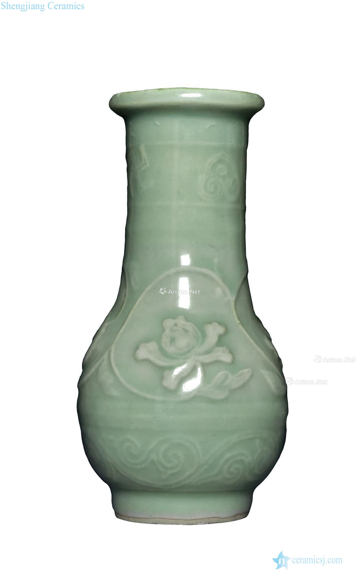 Song/yuan Longquan celadon glaze decals net bottles