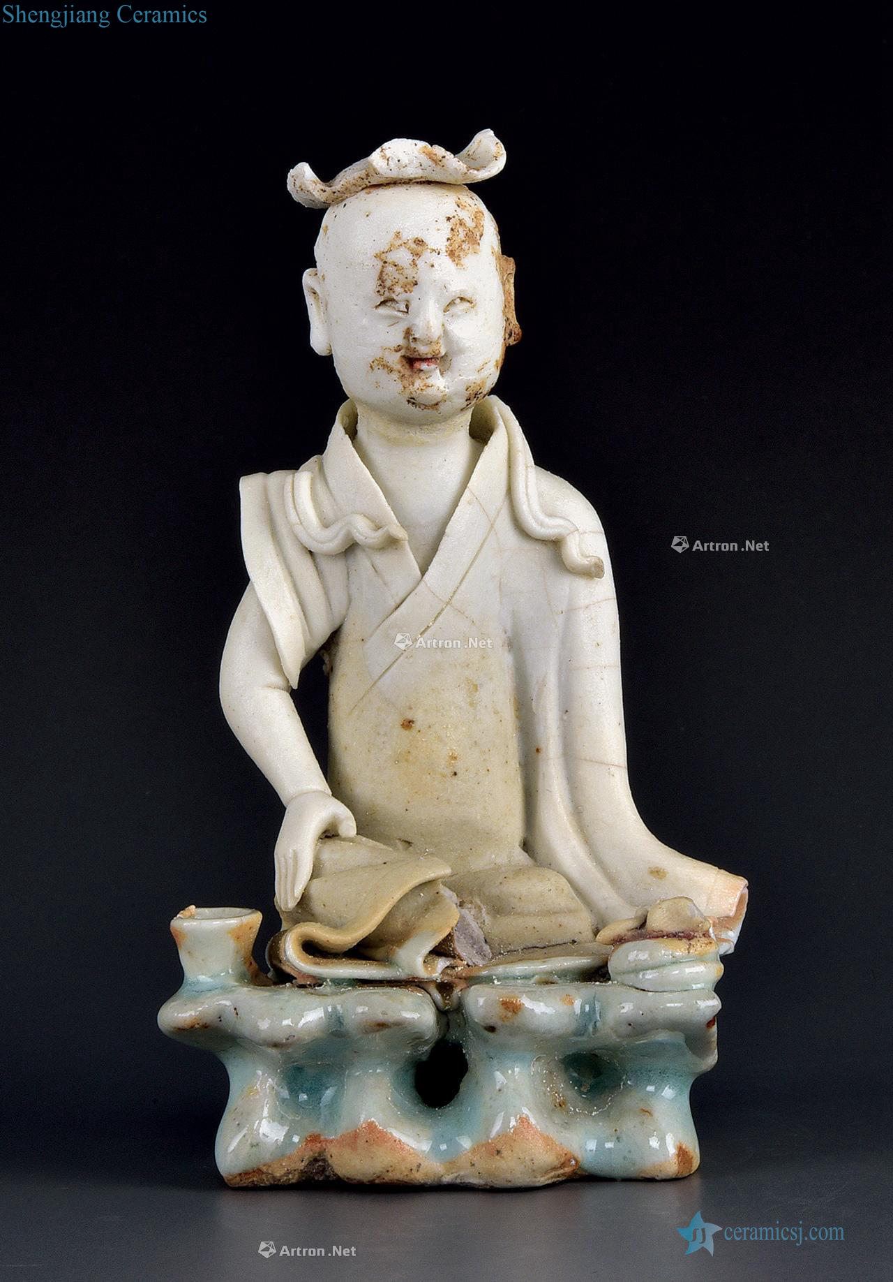 The southern song dynasty Left kiln green craft the lad statue