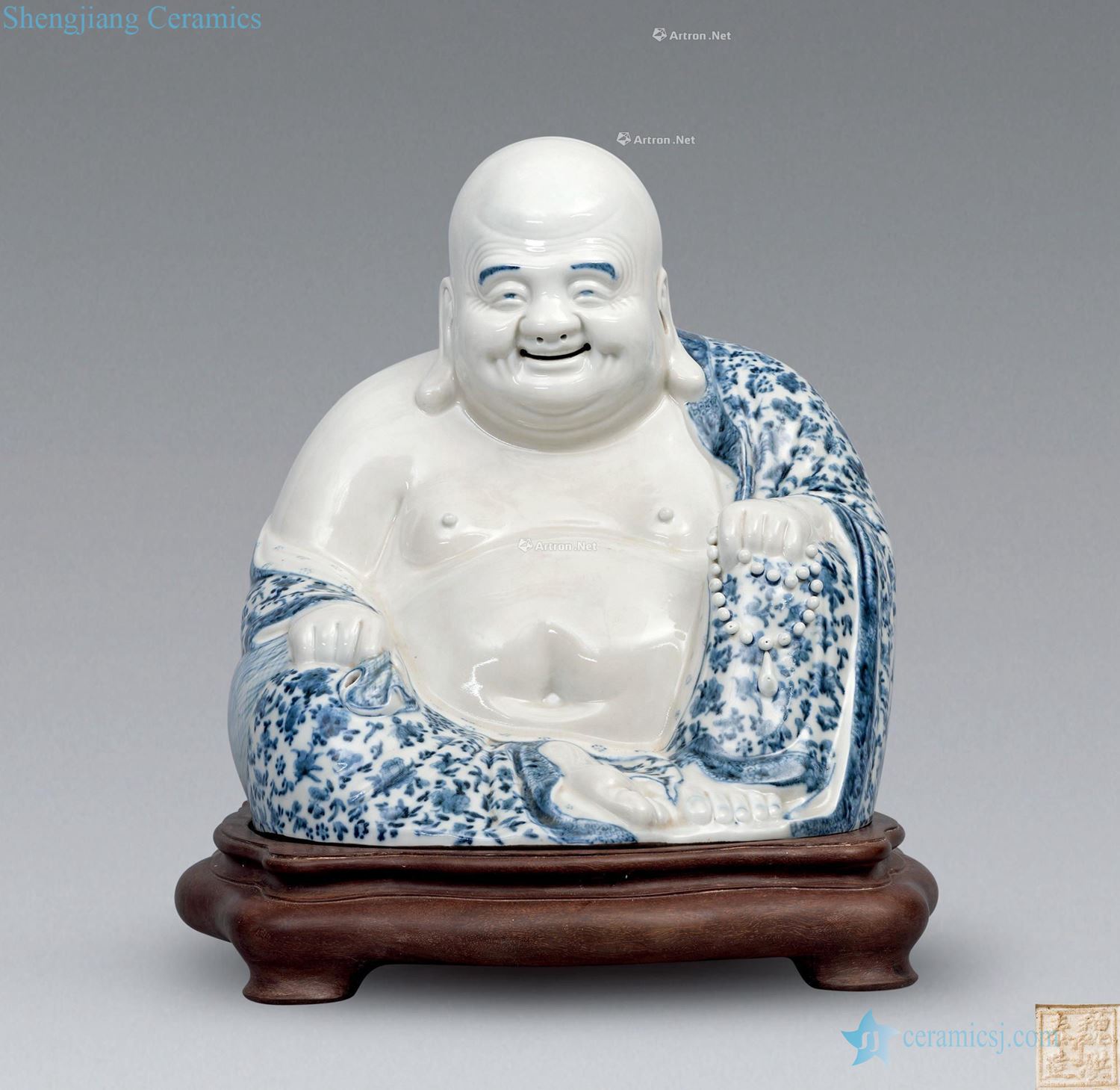 qing Blue and white maitreya Wei Hongtai made