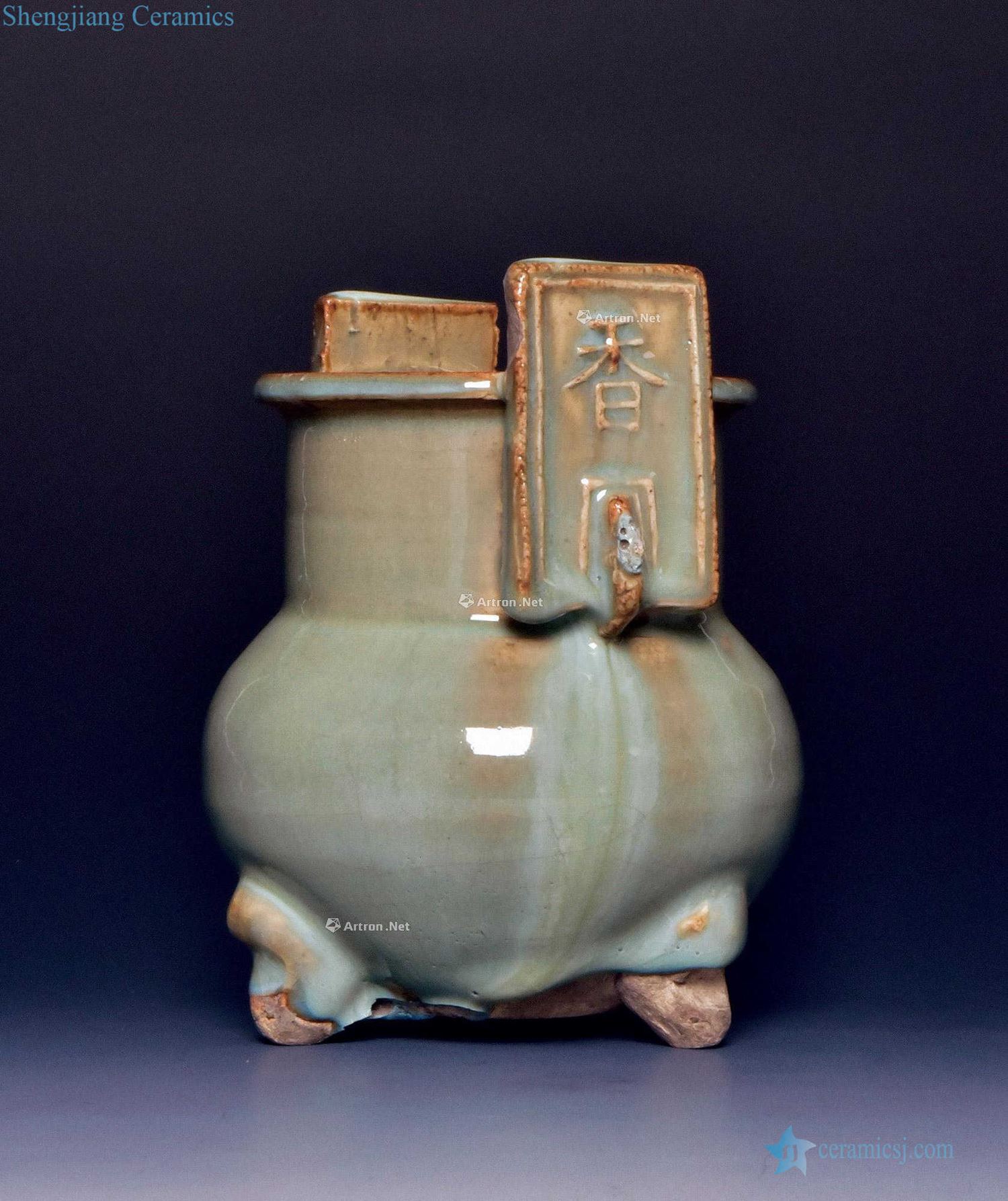 Gold/yuan Blue glaze censer masterpieces