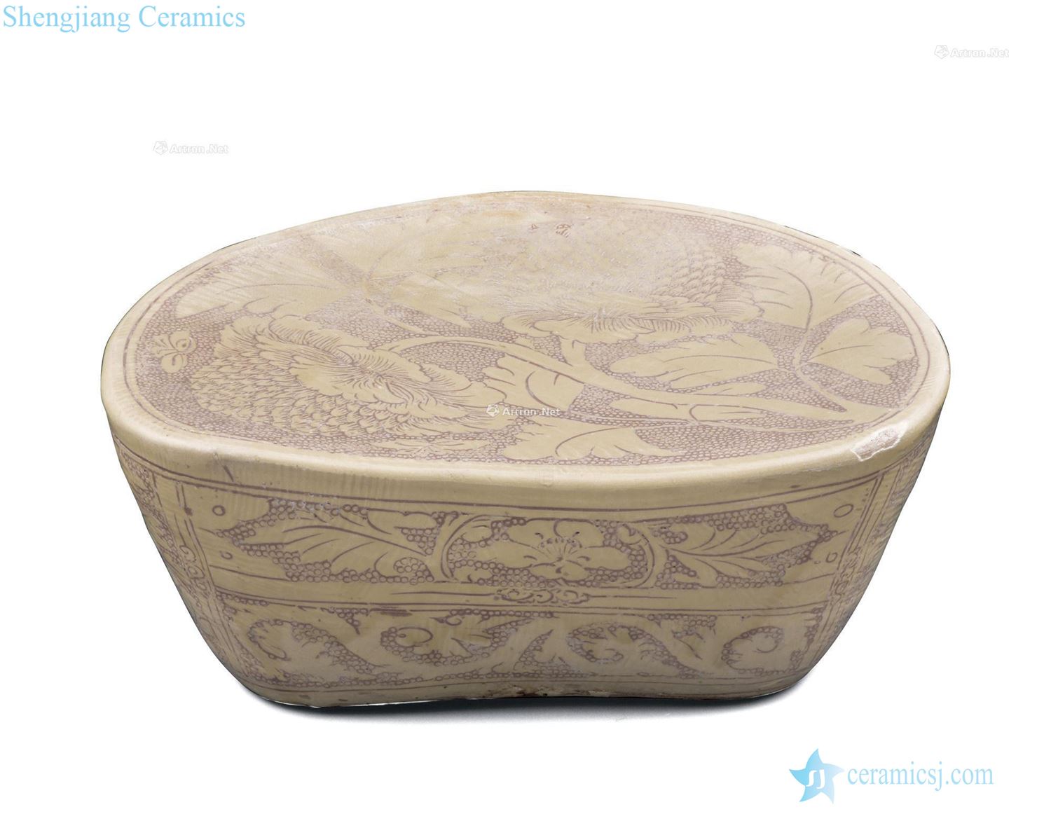 Northern song dynasty dengfeng kiln pearl hand-cut pillow