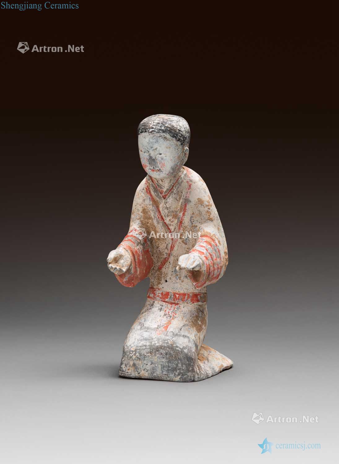 The han dynasty Painted pottery maid knelt like
