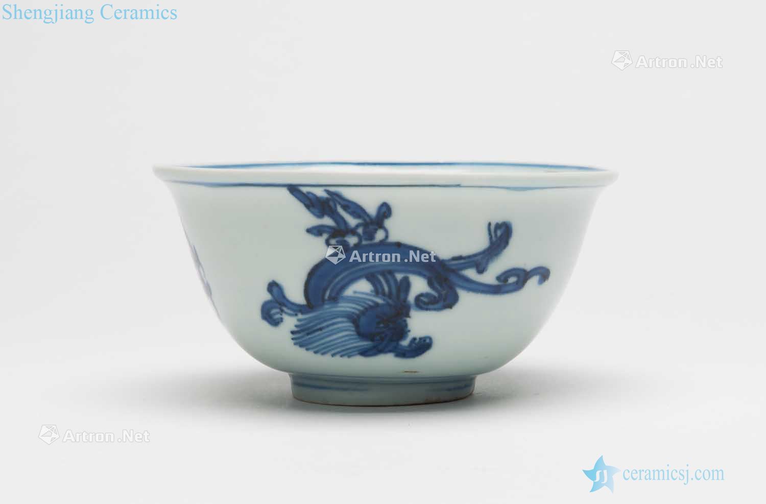Qing dynasty chongzhen Blue and white therefore dragon bowls