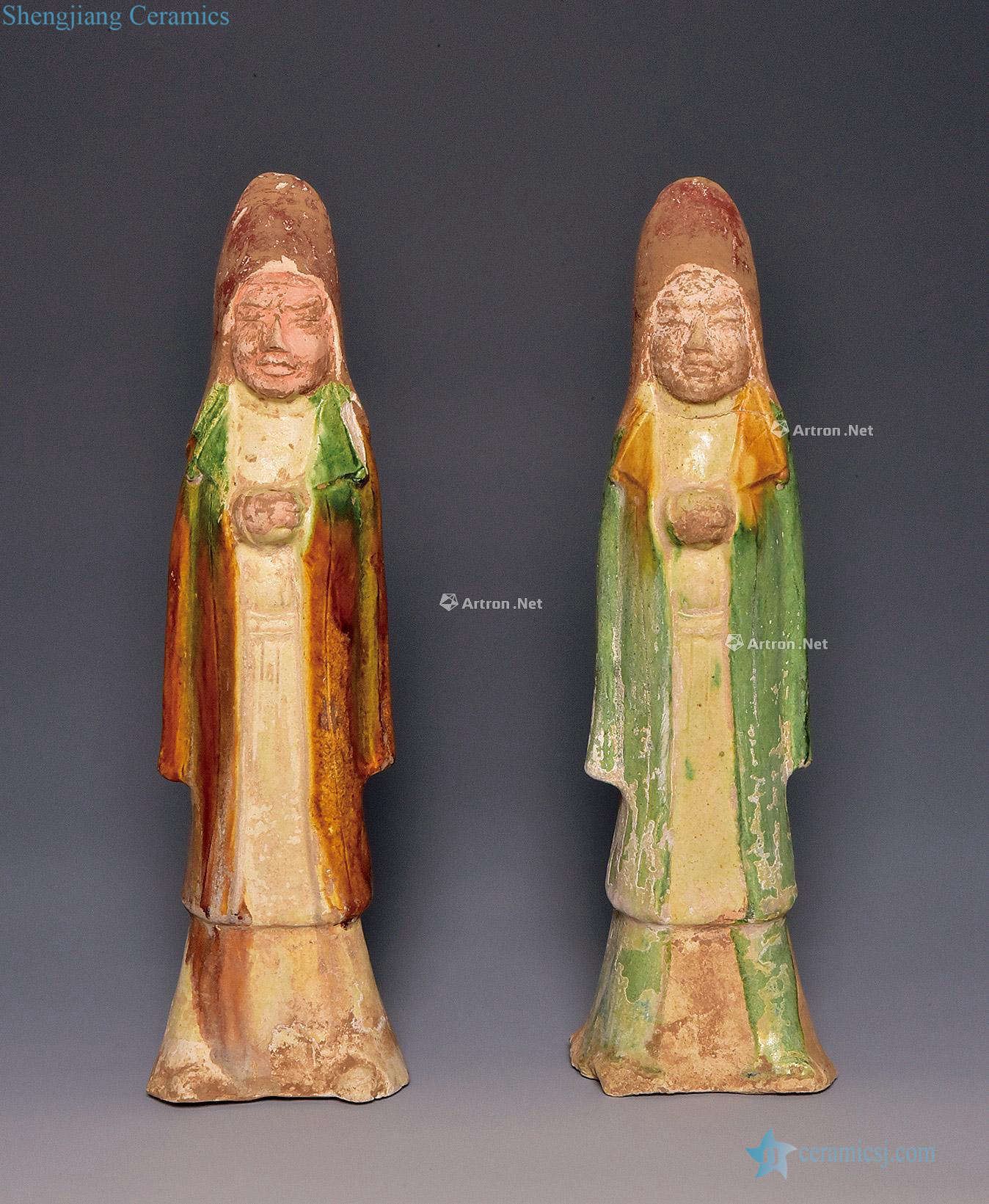 Tang three-color terracotta figures (a)