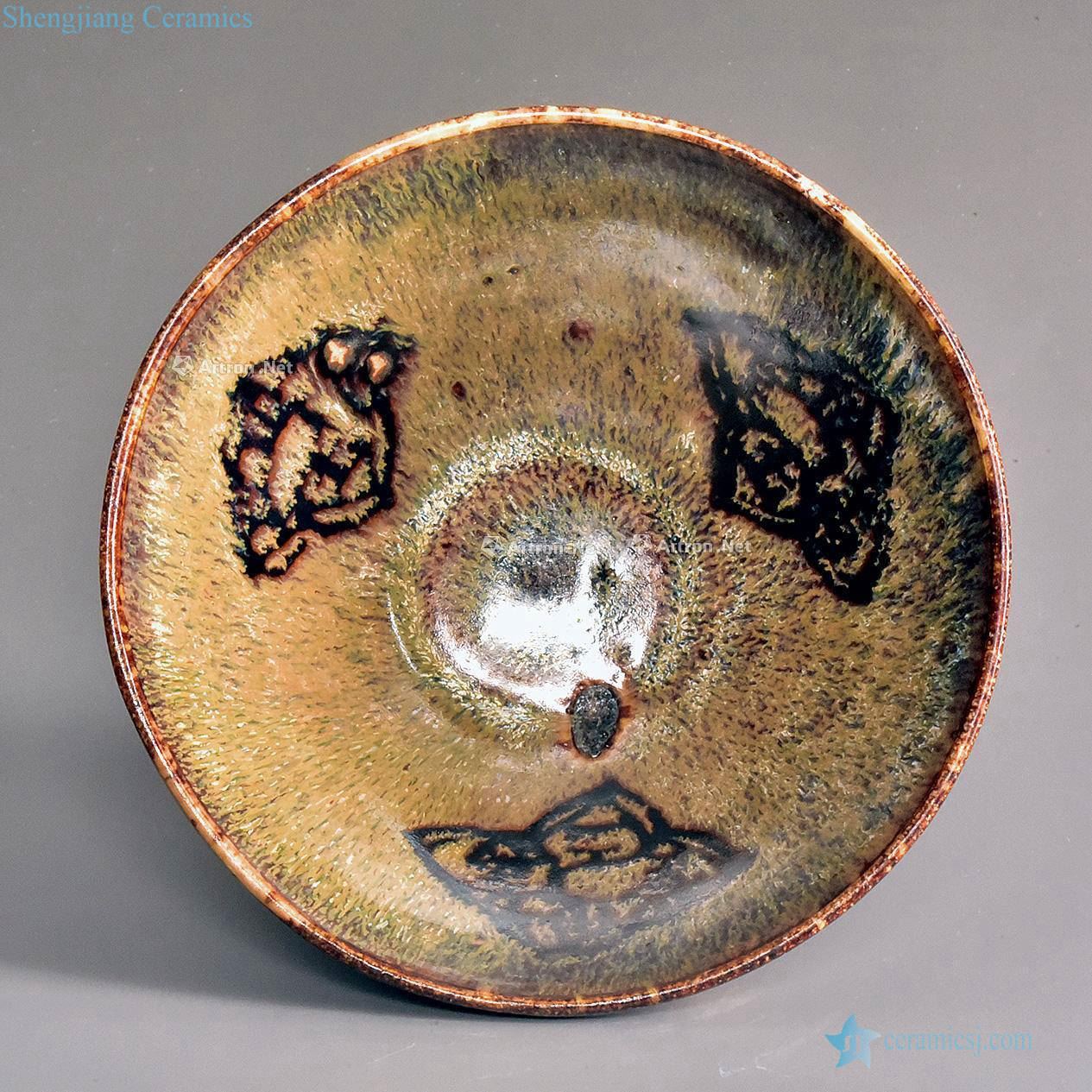 The southern song dynasty jizhou kiln paper-cut decals, grain lamp