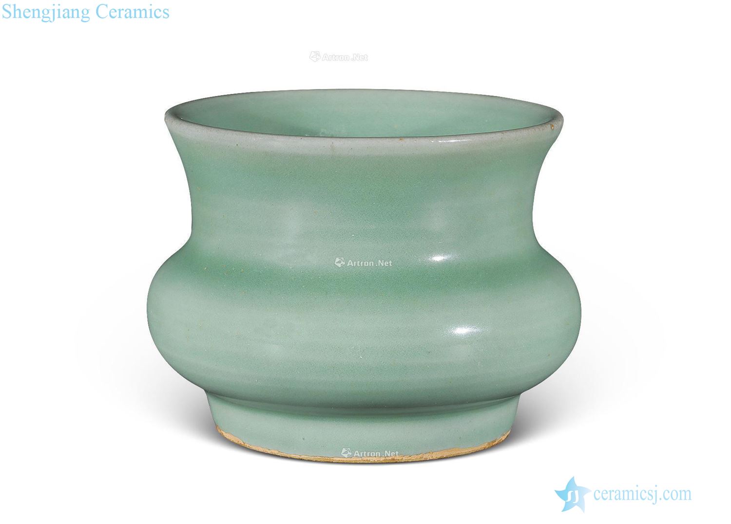 yuan Longquan celadon plum green slag bucket