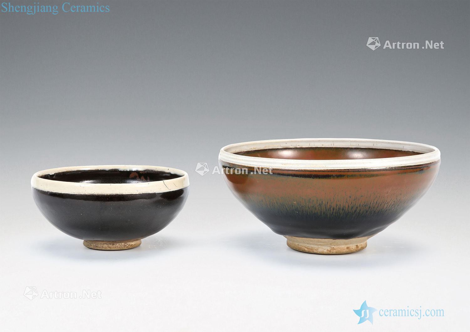 Song ・ gold Henan kiln rust white black glaze white bowl bowl, magnetic state kiln (two)