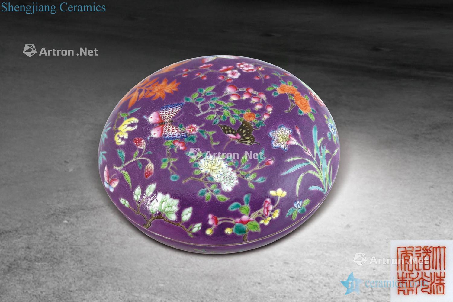 Qing to pastel flowers purple lines jewelry box