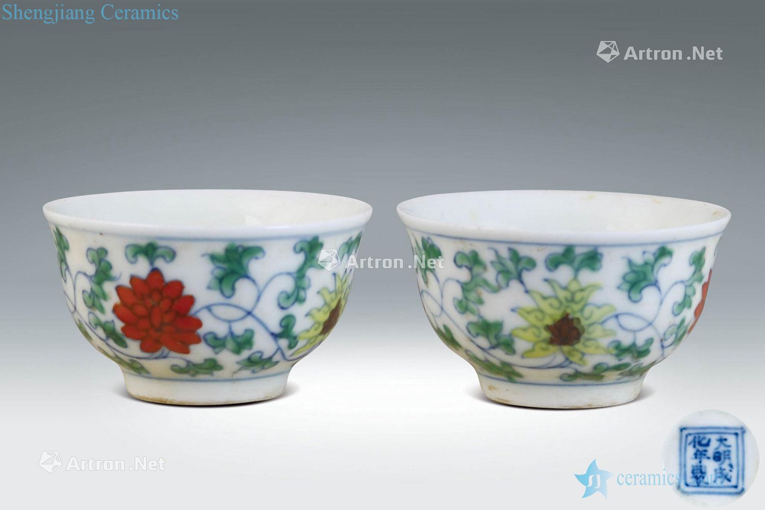Ming bucket color flower grain small cup