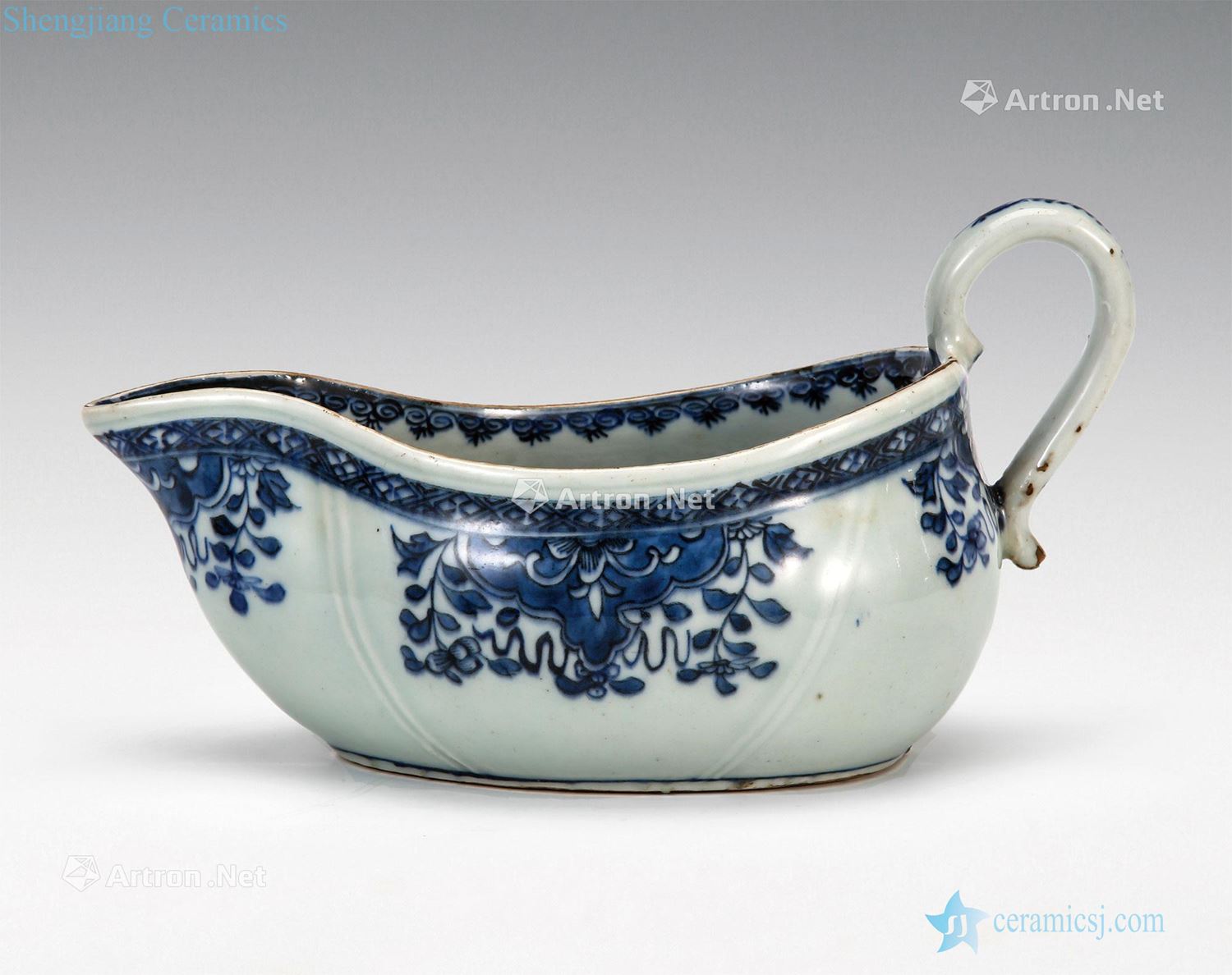 qing Blue and white flower on grain the cup