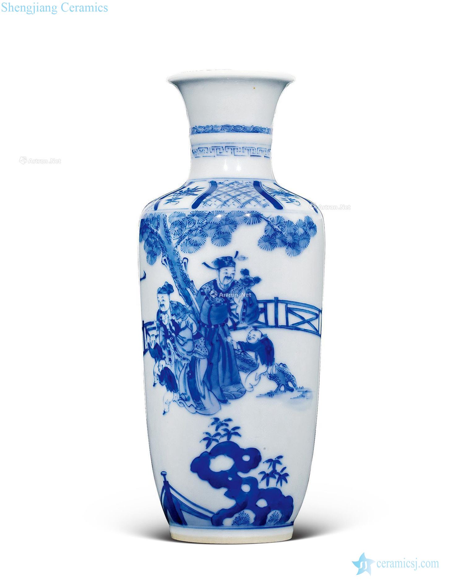 kangxi Blue and white figure bottles