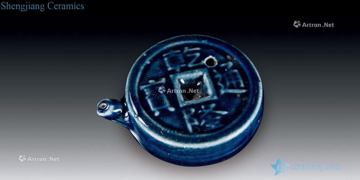 In the qing dynasty Blue and white qianlong TongBao water droplets