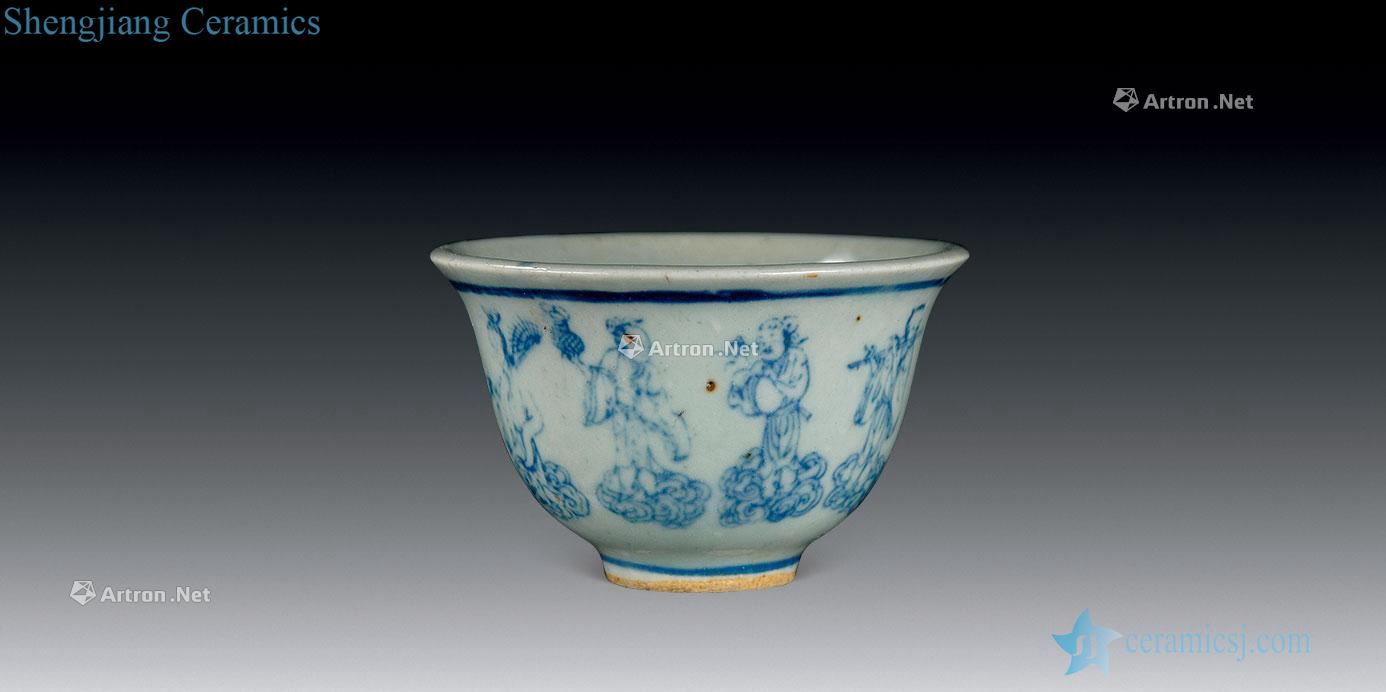 In the Ming dynasty Blue and white the eight immortals cup