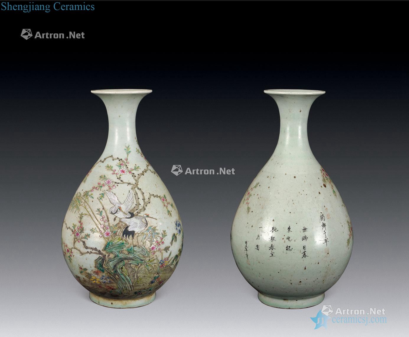 In the qing dynasty Pastel okho spring bottle