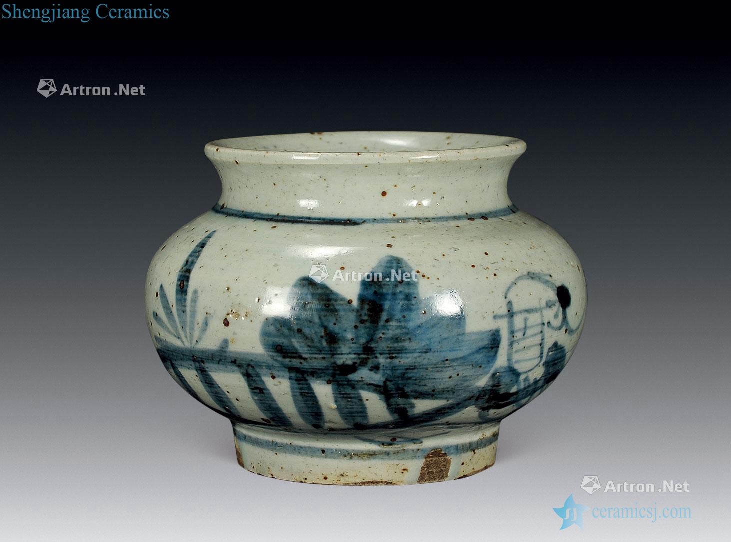 Ming dynasty blue and a little flower pot