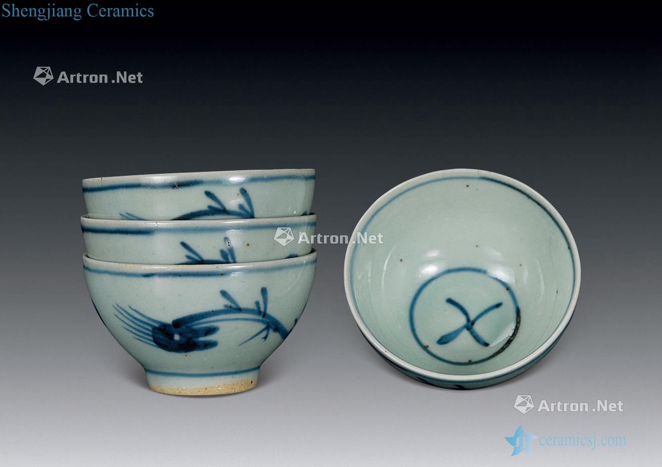 In the qing dynasty Green flower and grass dragon cup (4)
