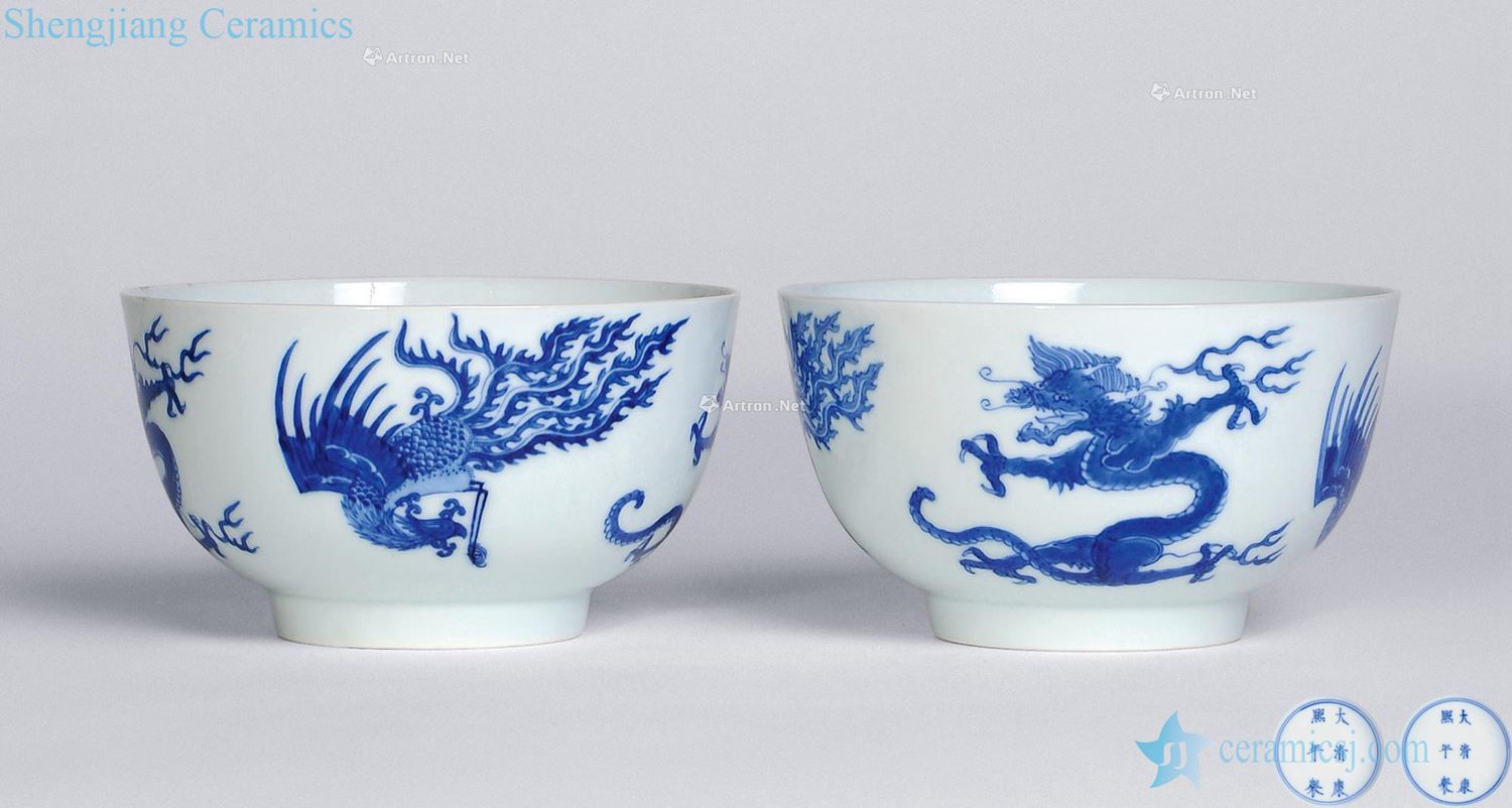 The qing emperor kangxi Blue and white in extremely good fortune grain pier bowl (a)