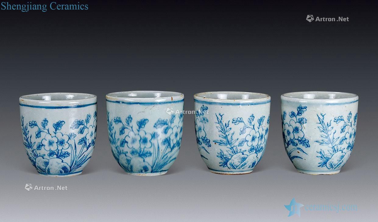 In the Ming dynasty Blue and white sijunzi cup bucket cup (4)