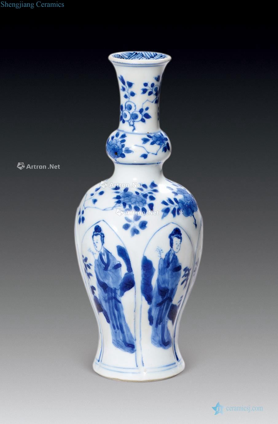 qing Blue and white traditional Chinese grain small bottle