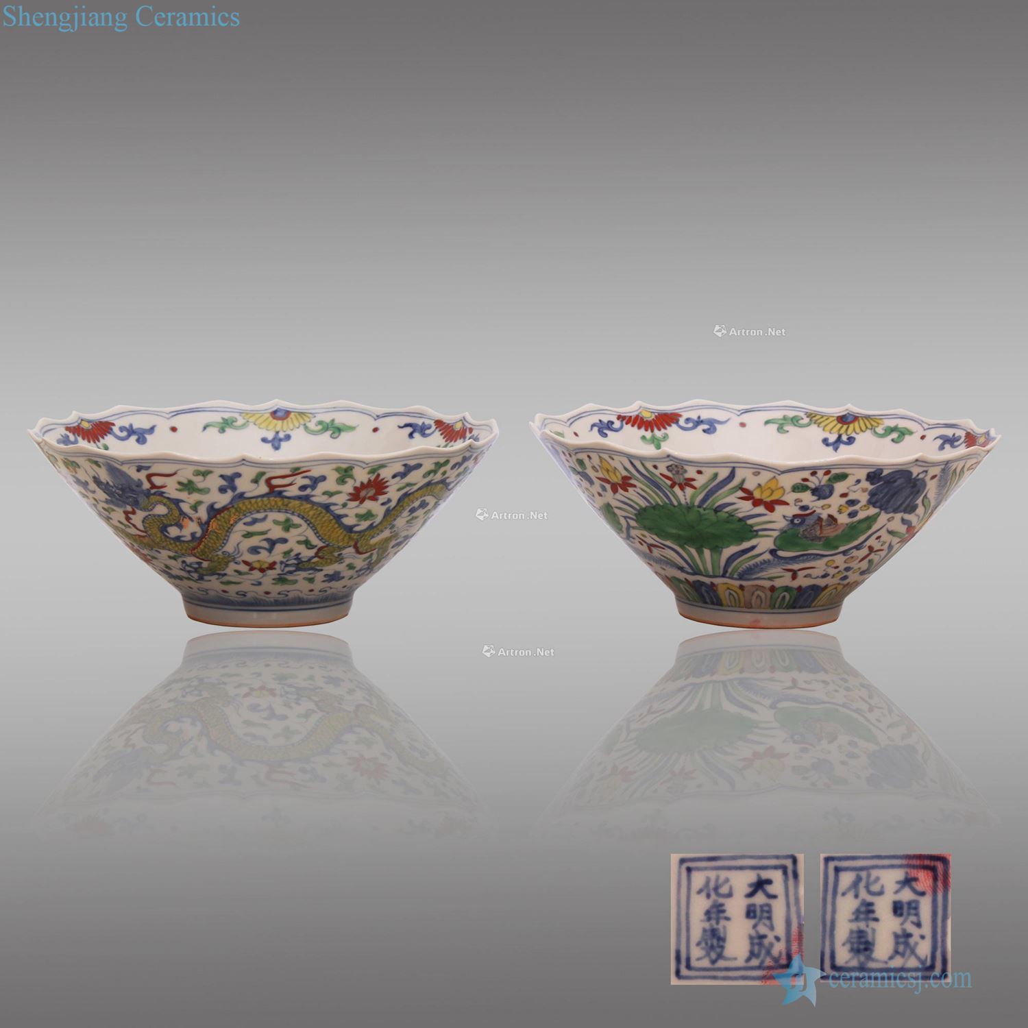 Ming Longfeng yuanyang bowl (a)