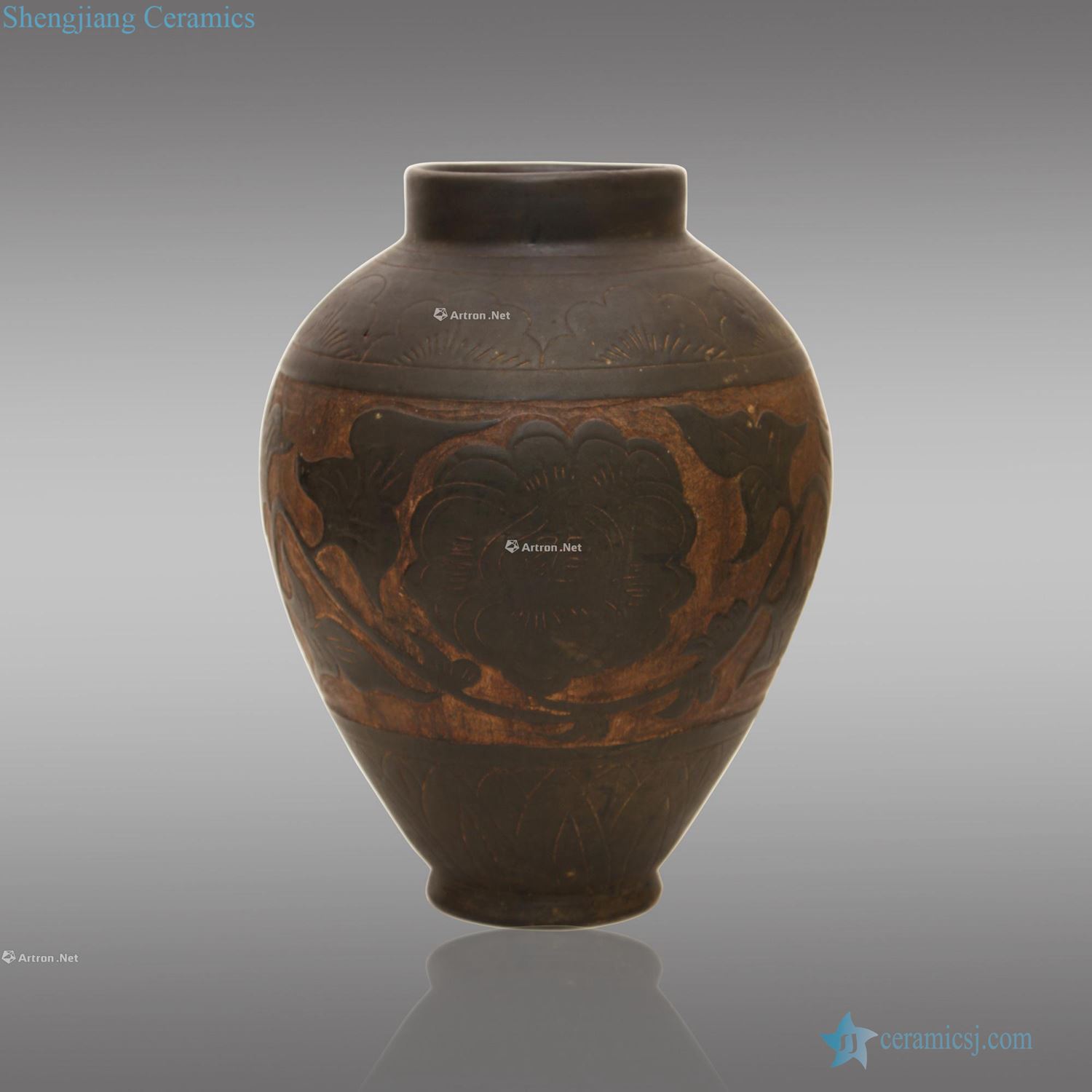 Song magnetic state kiln carved flower pot