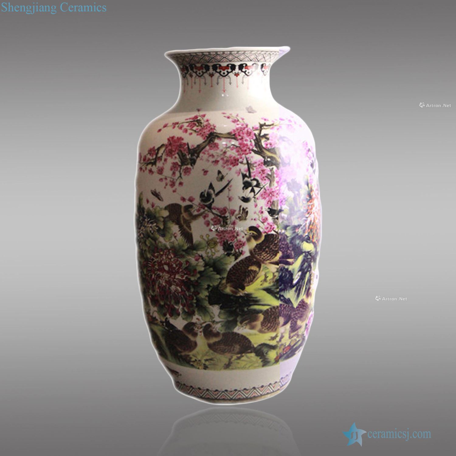 Qing qianlong pastel lantern bottles