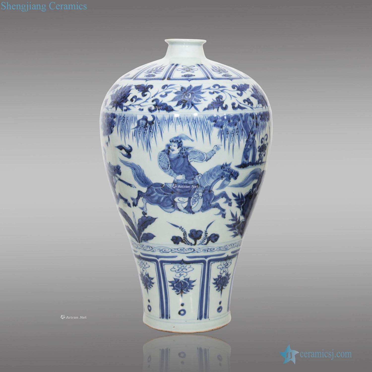 Ming Blue and white plum bottle