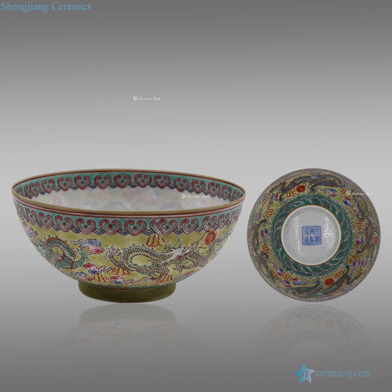 Clear pastel dragon bowls
