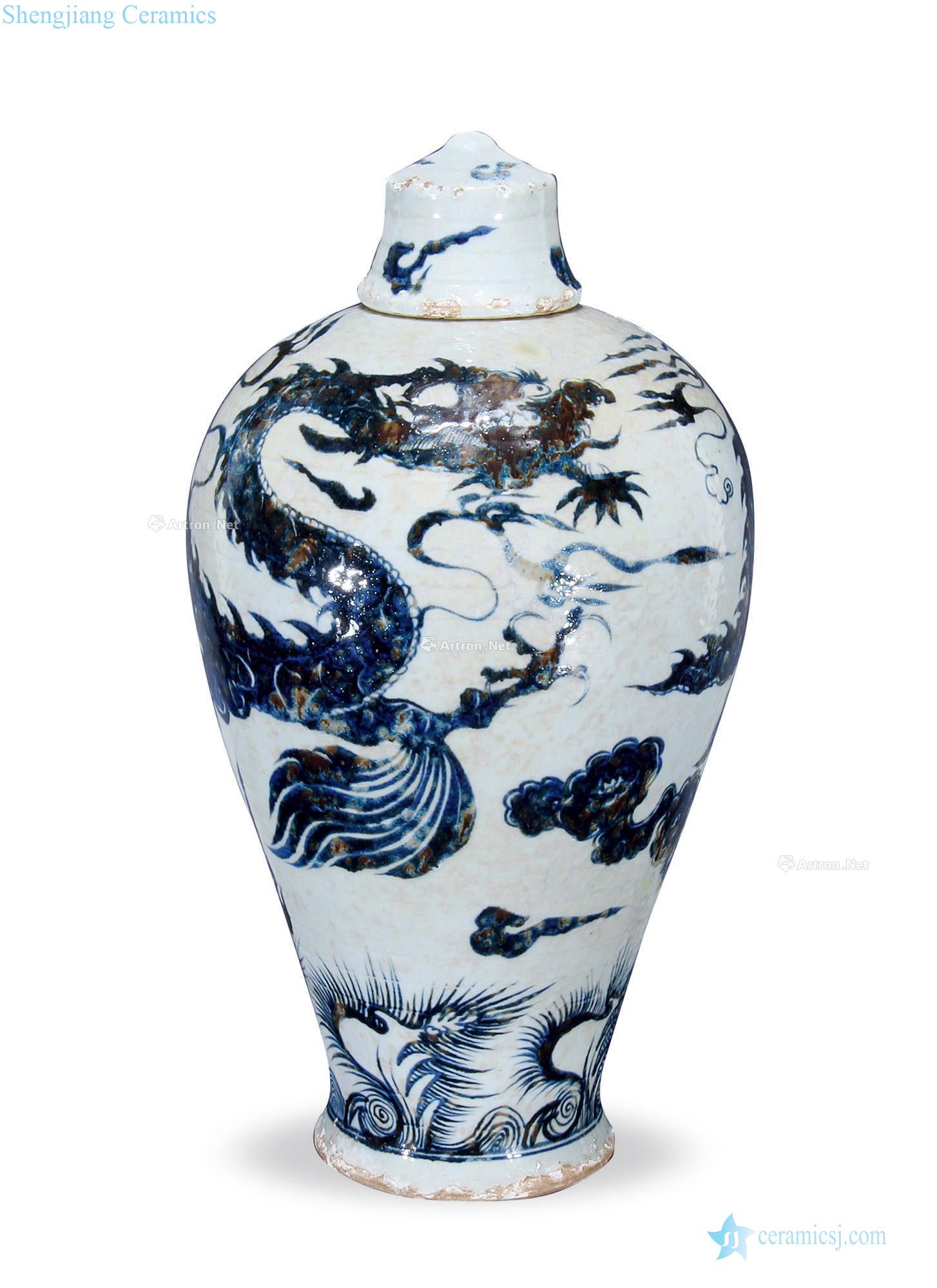 yuan Blue sea dragon mei bottle half cover