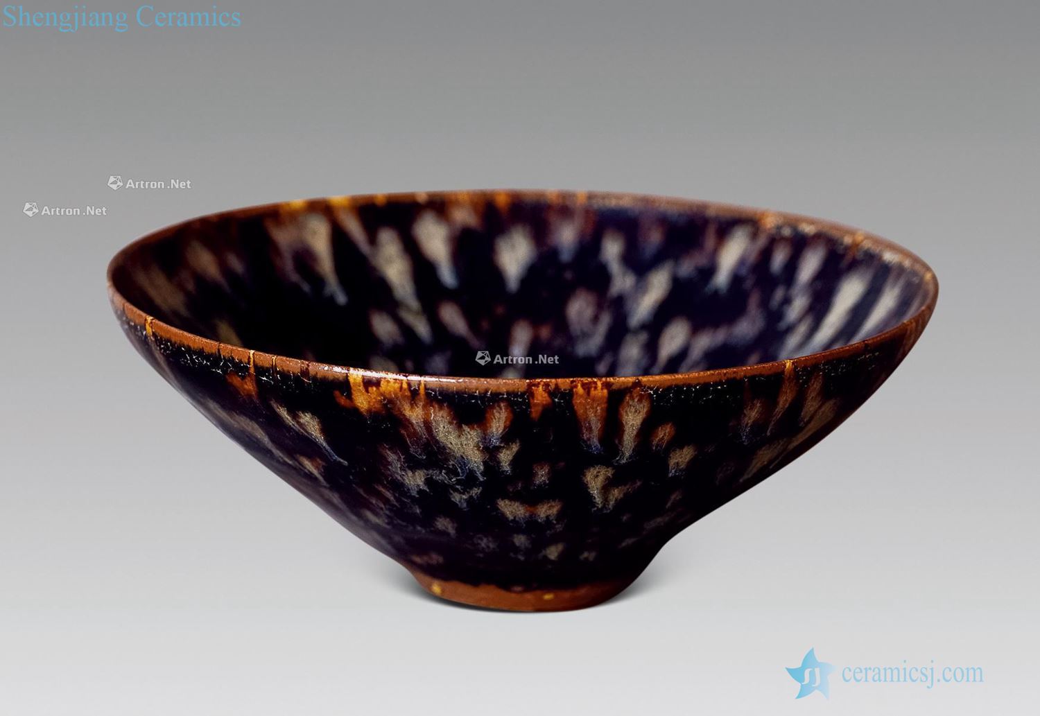 Ming or earlier Jizhou kiln hawksbill glaze bowls