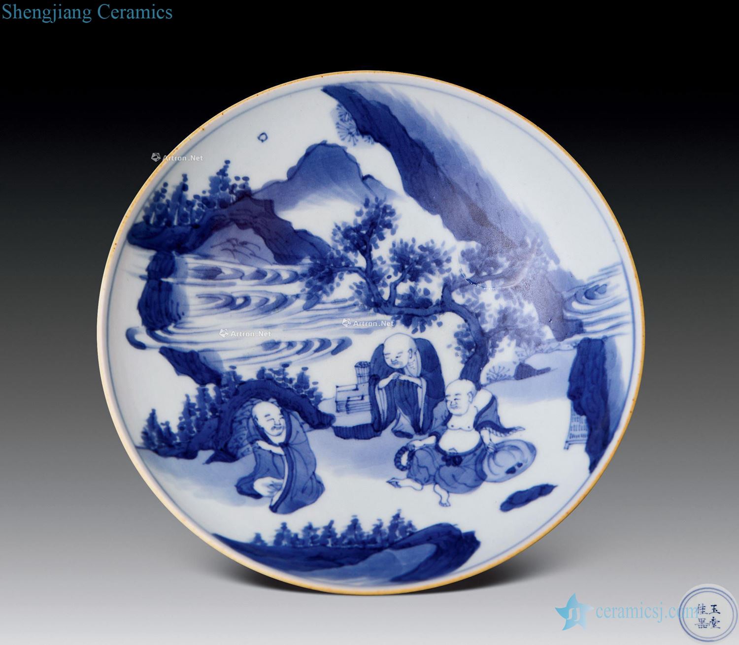 The late Ming dynasty Blue and white "ocean's talk dish"